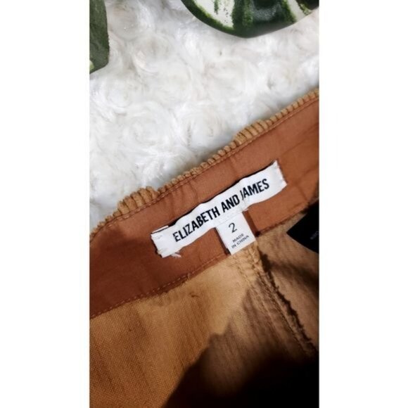 Elizabeth and James Oakley Corduroy Pants Wide Leg Brown - Picture 7 of 7